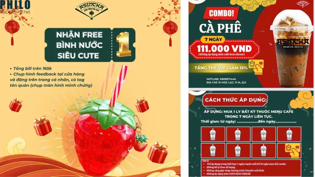 Các khuyến mãi có trong chiến lược marketing ngành F&B tại Asincha