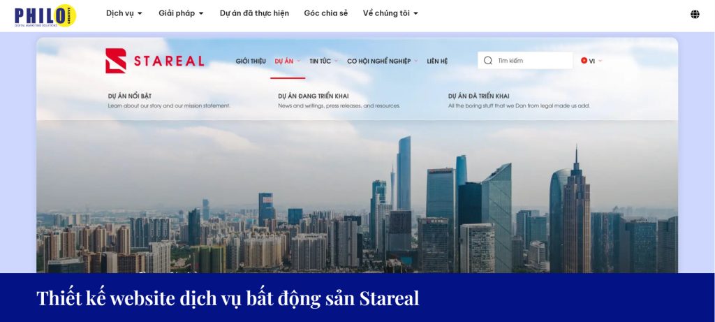 thiết kế website bất động sản
